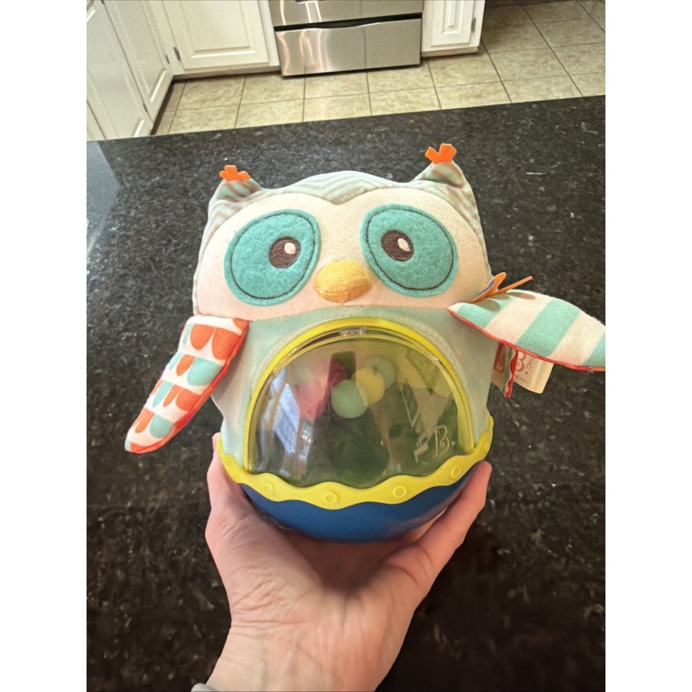 B. Toys "Owl Be Back" Roly Poly Musical Baby Toy W/ Lights & Sound Weeble Wobble